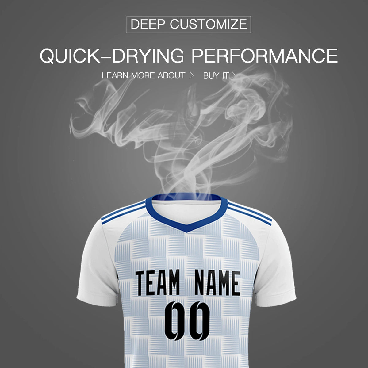 Custom White Royal Blue Casual Outdoor Soccer Sets Jersey