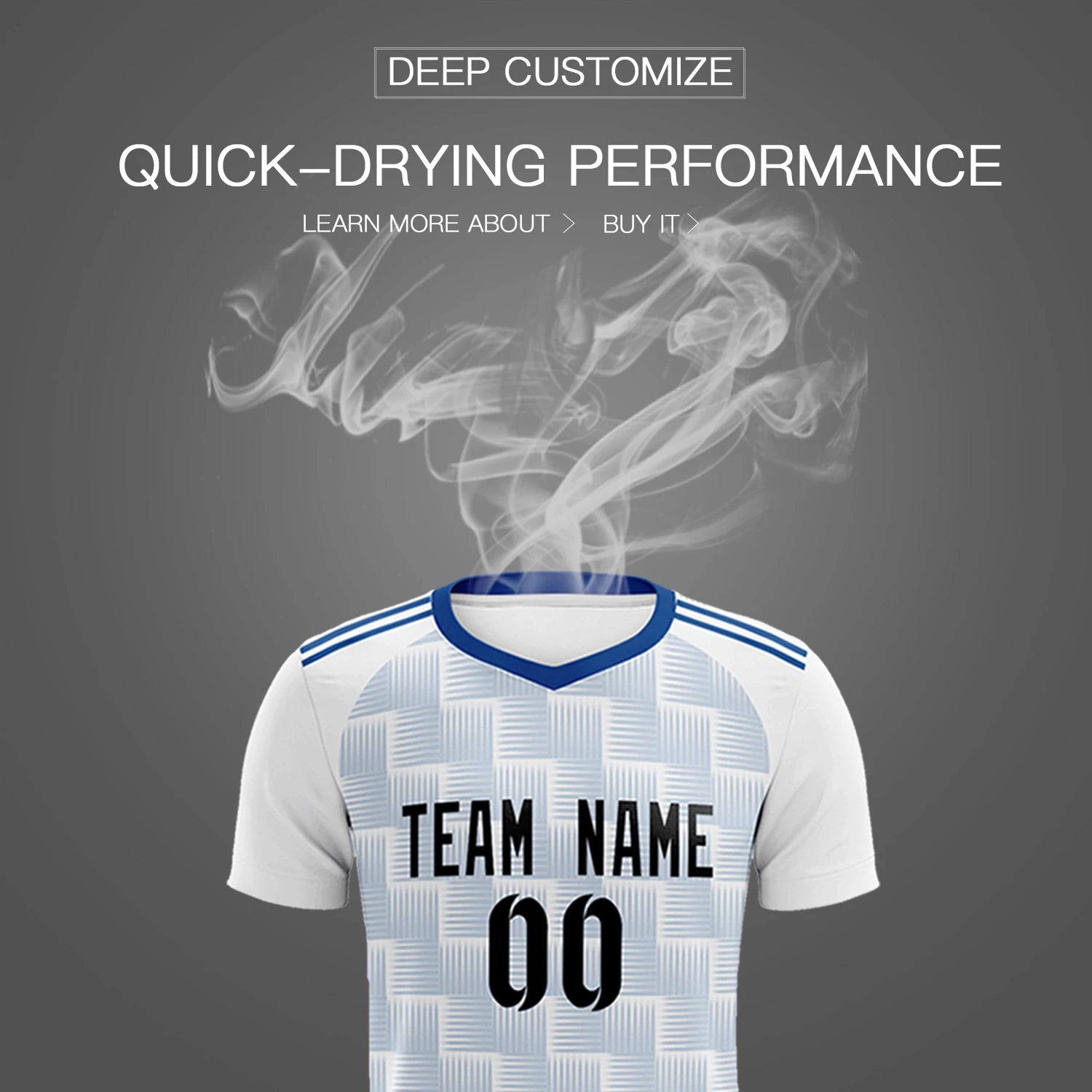 Custom White Royal Blue Casual Outdoor Soccer Sets Jersey