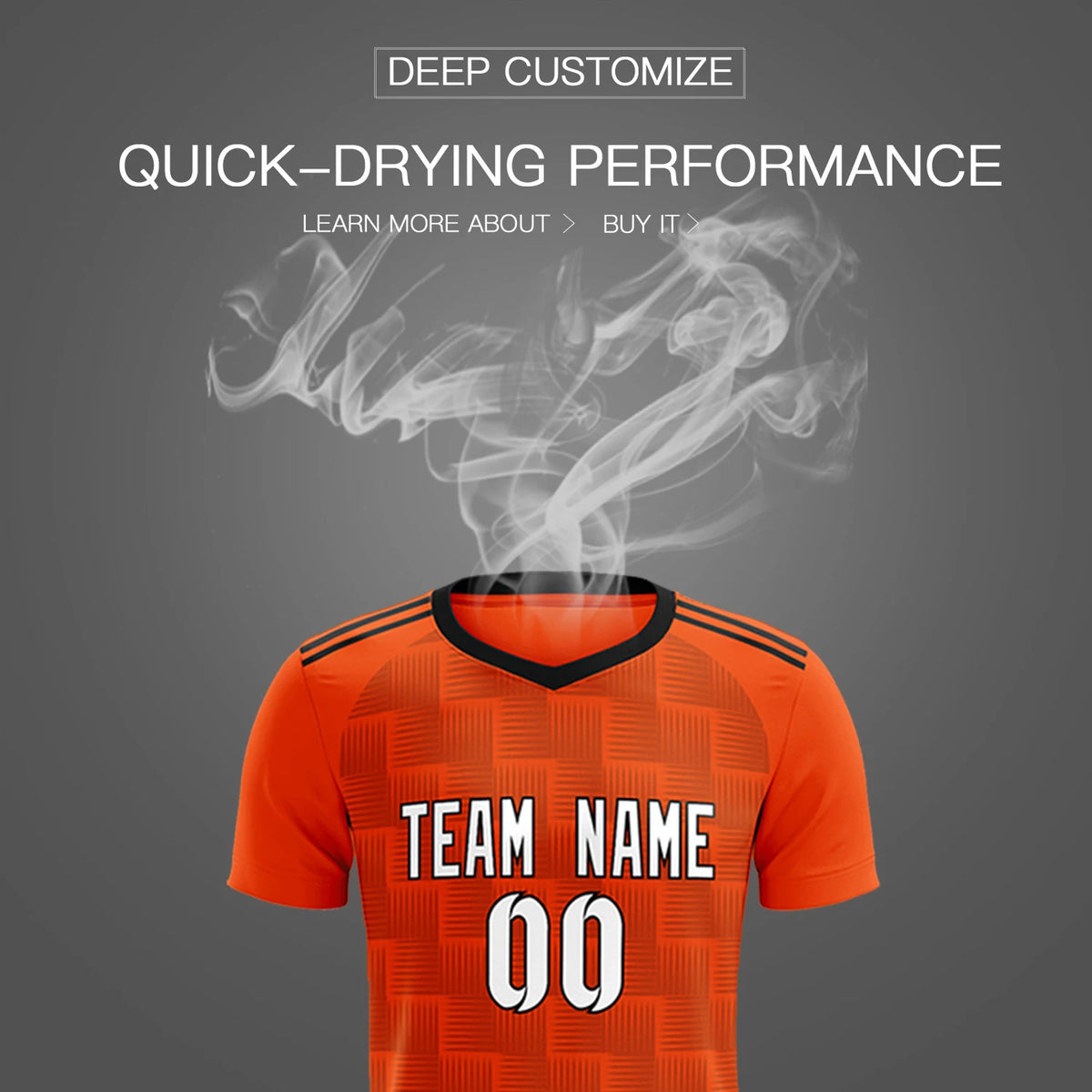 Custom Orange Black Casual Outdoor Soccer Sets Jersey