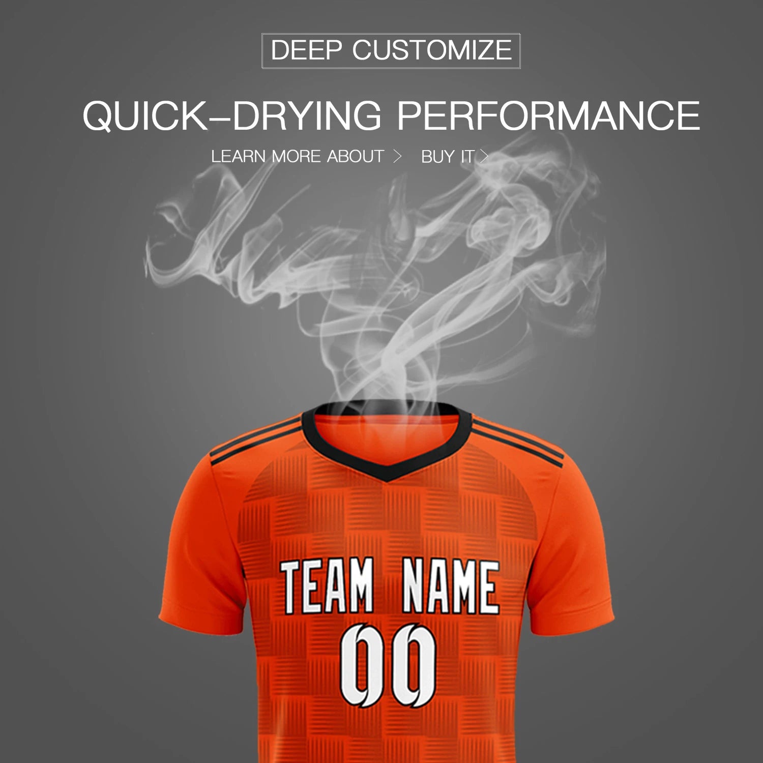 Custom Orange Black Casual Outdoor Soccer Sets Jersey
