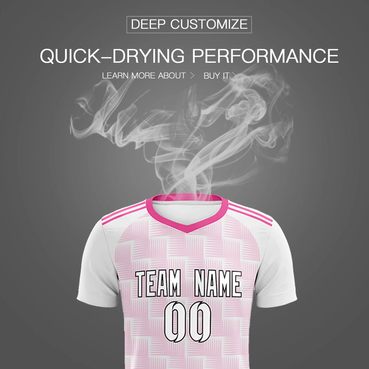 Custom White Pink Casual Outdoor Soccer Sets Jersey
