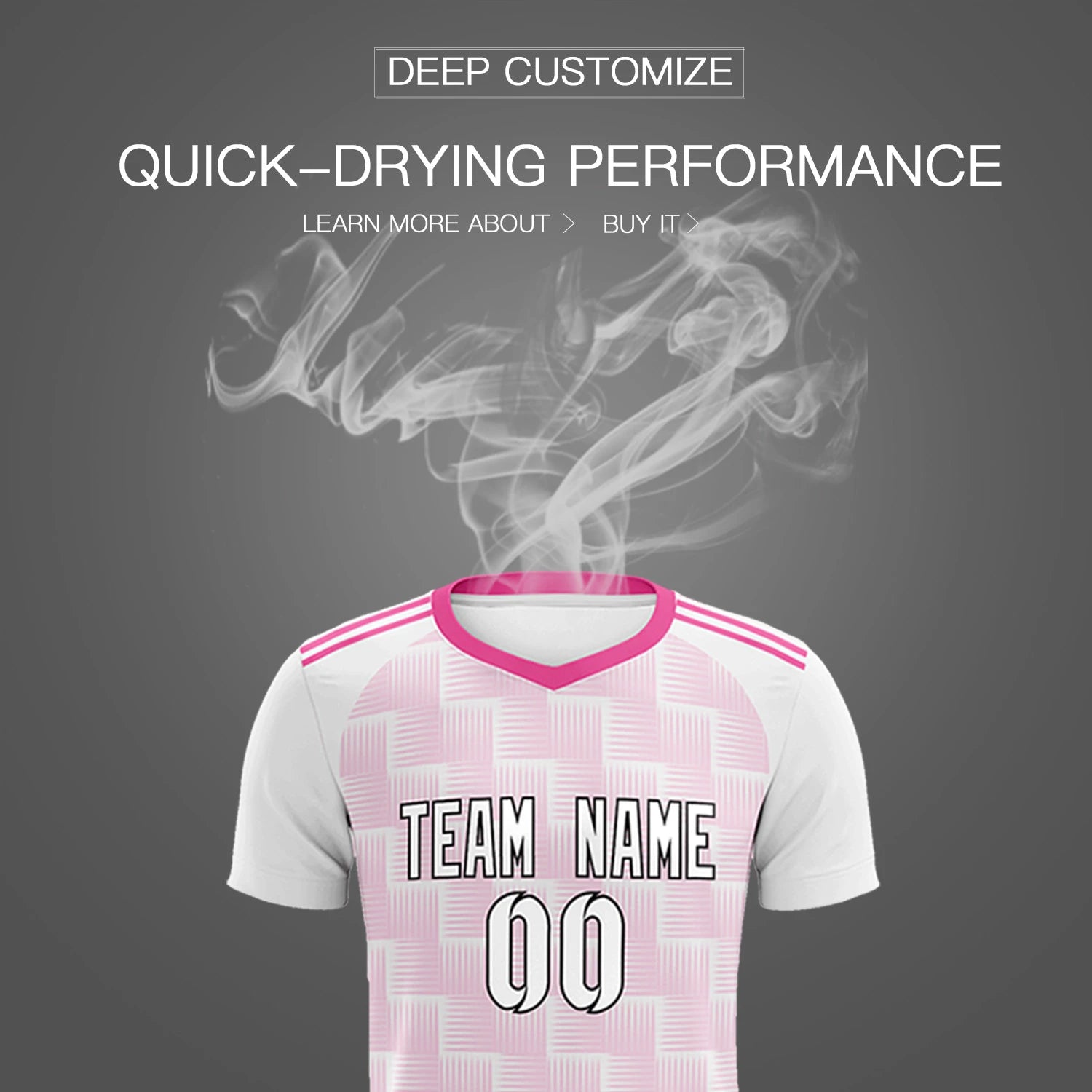Custom White Pink Casual Outdoor Soccer Sets Jersey