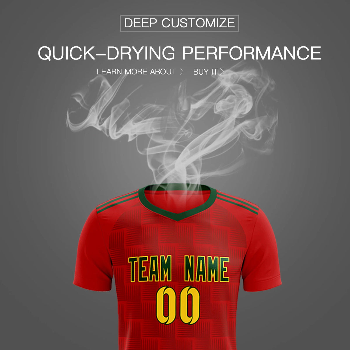 Custom Red Green Casual Outdoor Soccer Sets Jersey