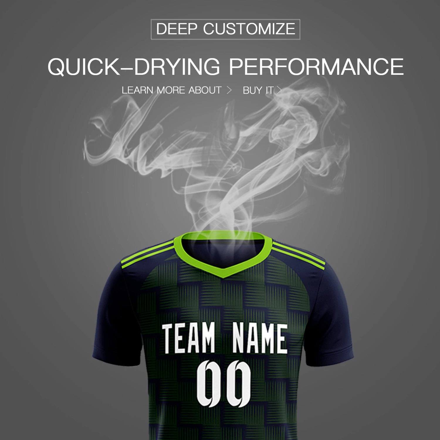 Custom Navy Neon Green Casual Outdoor Soccer Sets Jersey