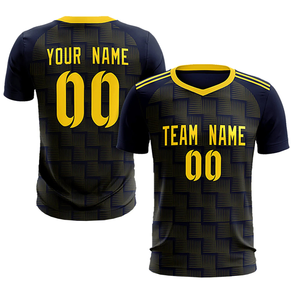 Custom Navy Gold01 Casual Outdoor Soccer Sets Jersey