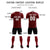 Custom Crimson Black Casual Outdoor Soccer Sets Jersey