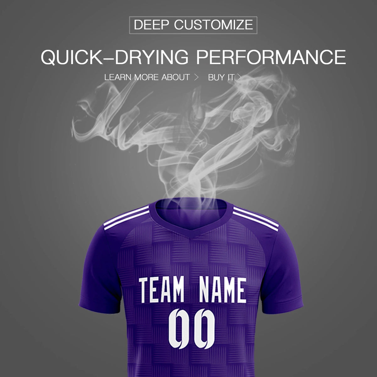 Custom Purple Black Casual Outdoor Soccer Sets Jersey