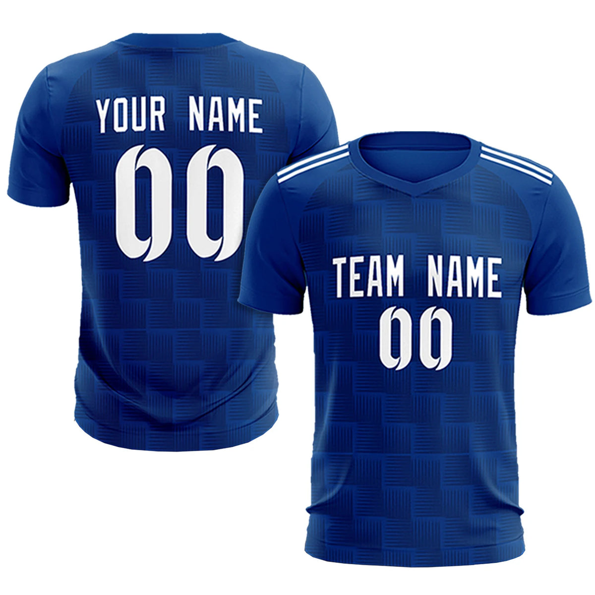 Custom Royal Blue Black Casual Outdoor Soccer Sets Jersey