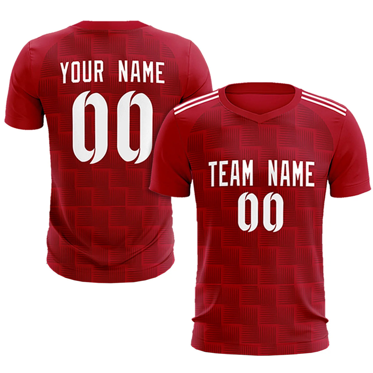 Custom Red Black Casual Outdoor Soccer Sets Jersey