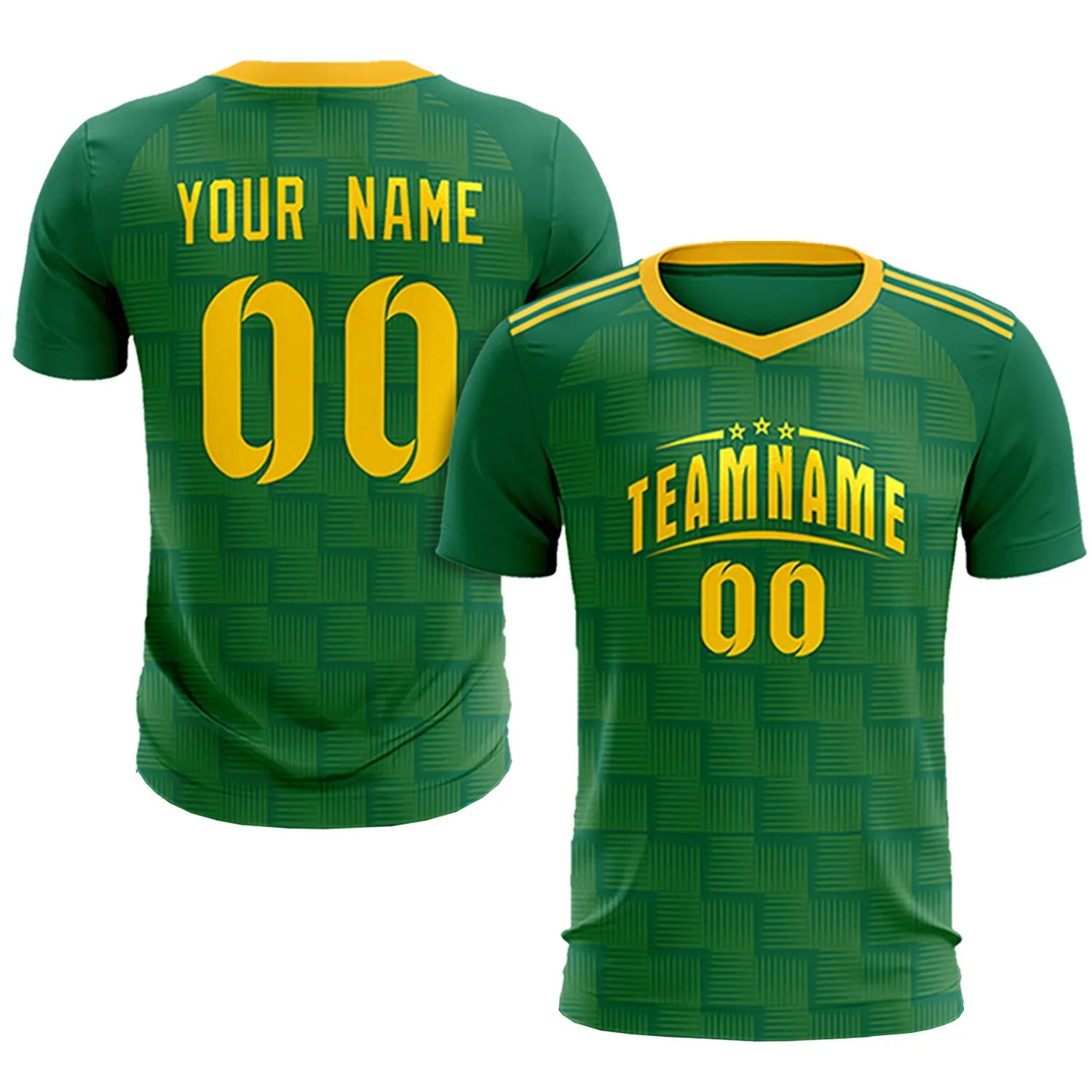 Custom Kelly Green Yellow Casual Outdoor Soccer Sets Jersey