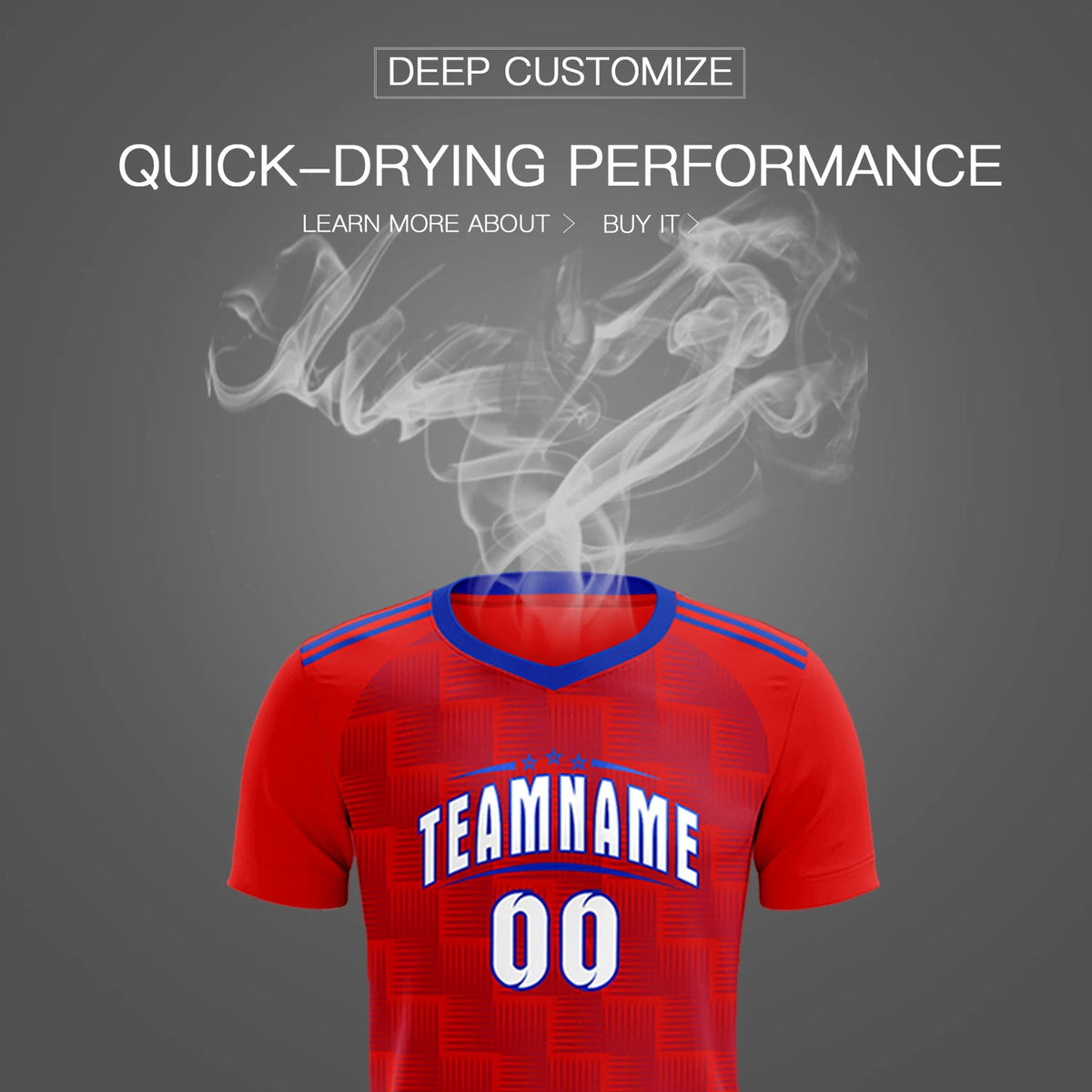 Custom Red Royal Blue Casual Outdoor Soccer Sets Jersey