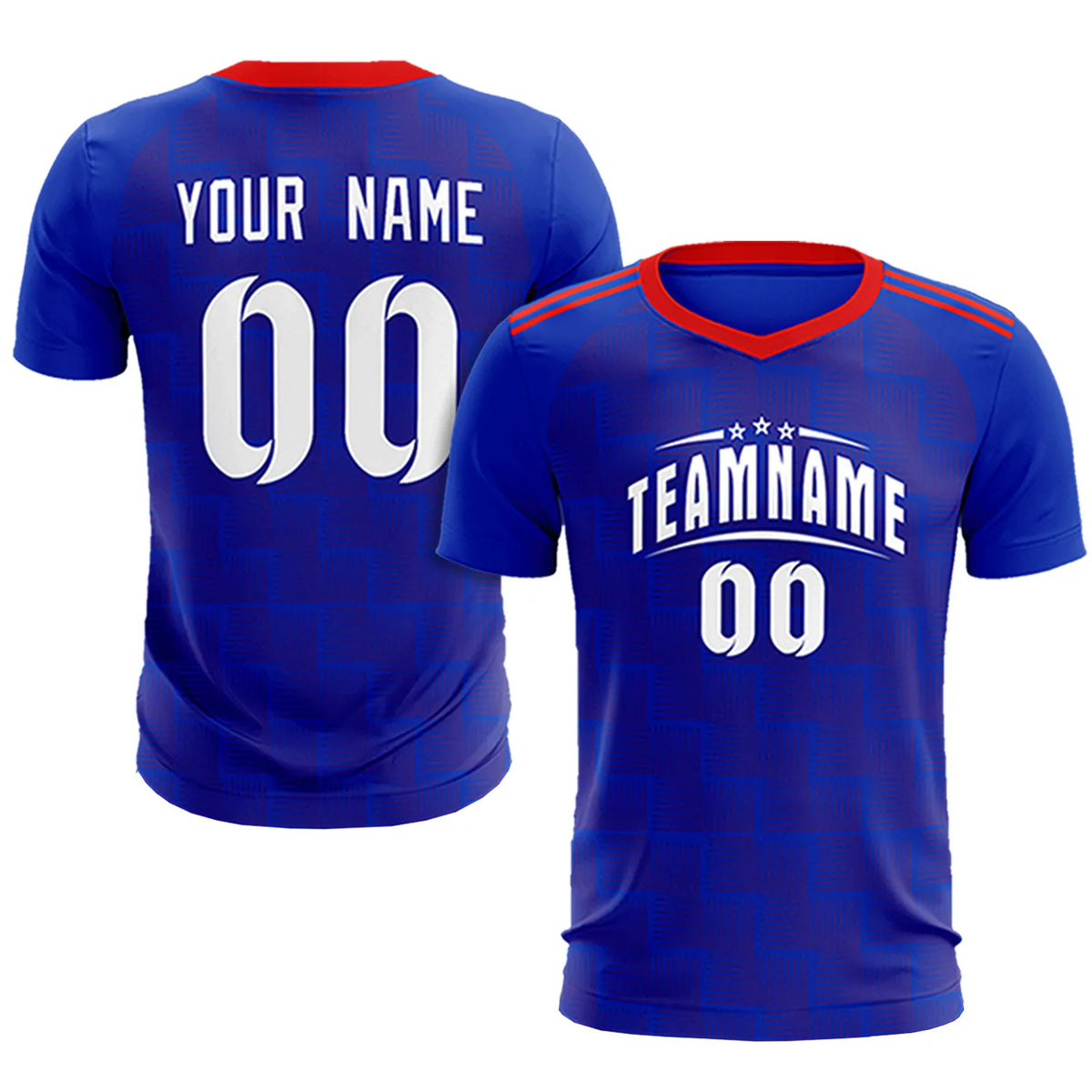 Custom Royal Blue Red Casual Outdoor Soccer Sets Jersey