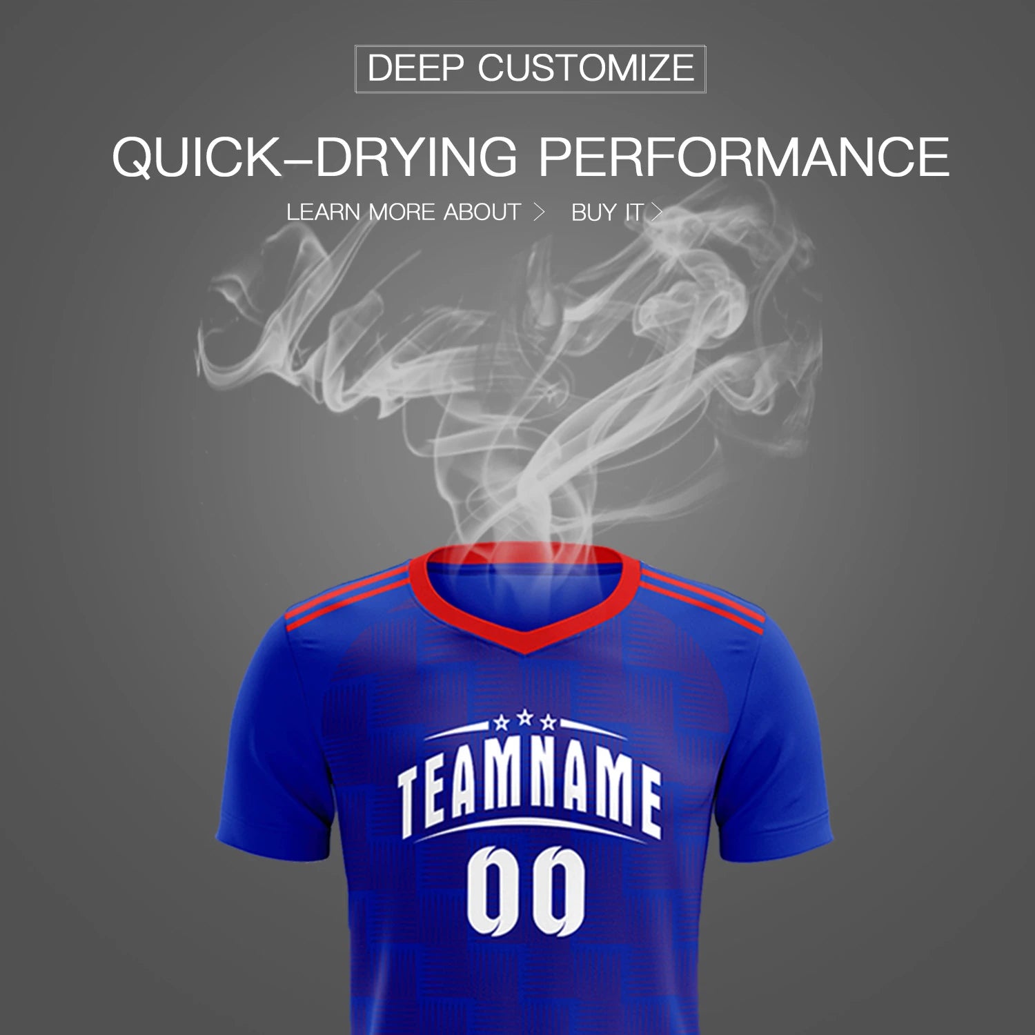 Custom Royal Blue Red Casual Outdoor Soccer Sets Jersey