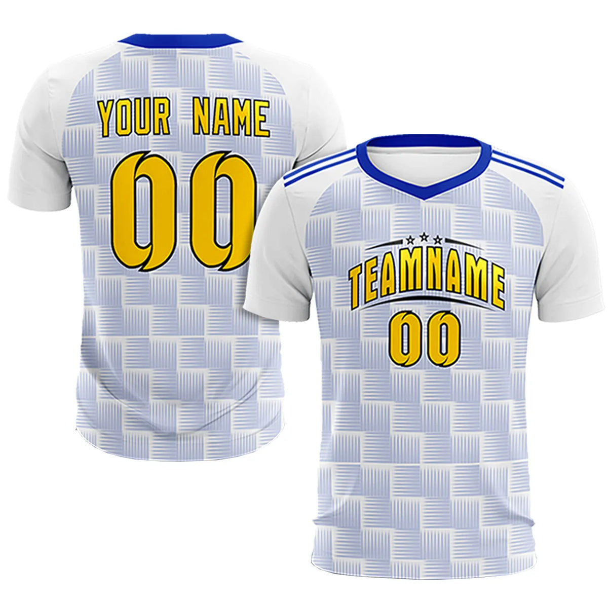 Custom White Royal Blue Casual Outdoor Soccer Sets Jersey