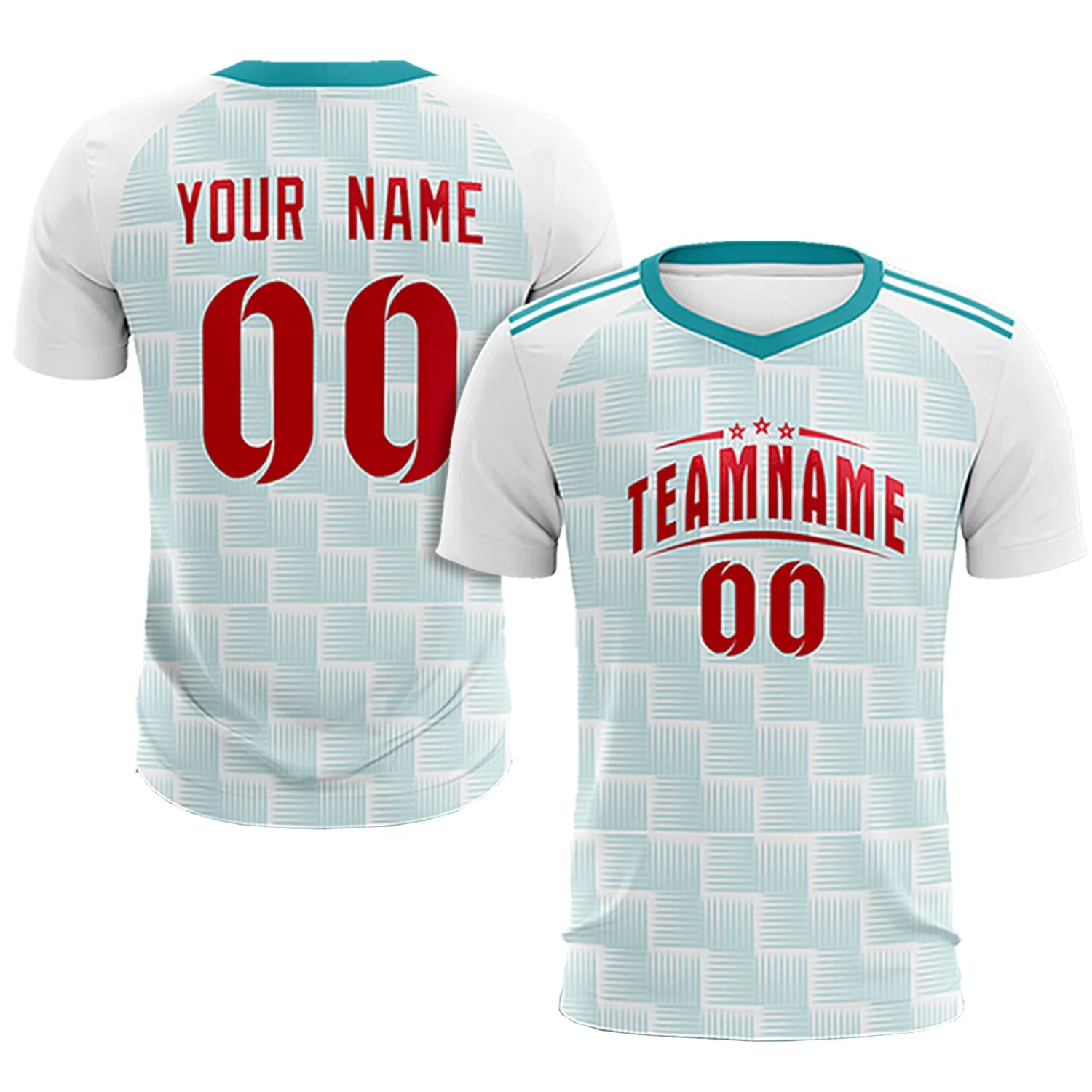 Custom White Aqua Casual Outdoor Soccer Sets Jersey