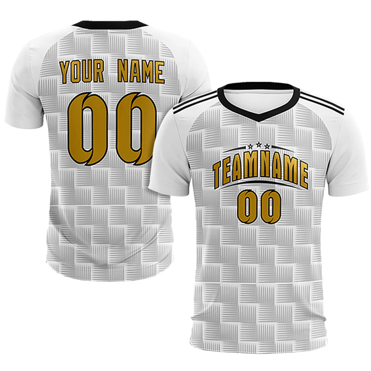 Custom White Black Casual Outdoor Soccer Sets Jersey