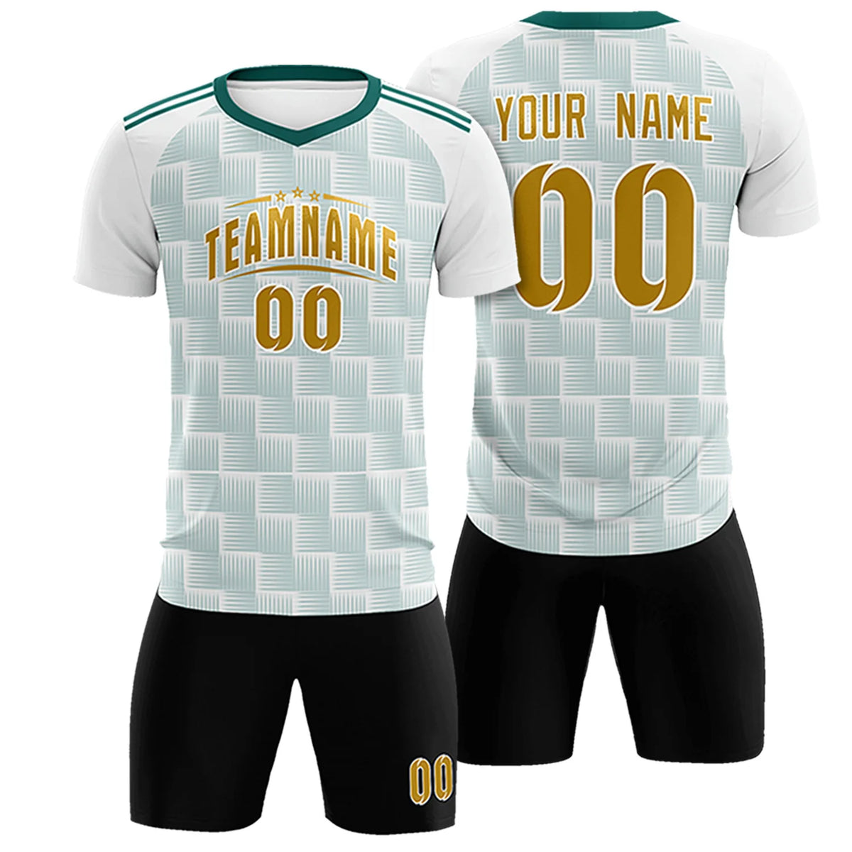 Custom White Midnight Green Casual Outdoor Soccer Sets Jersey