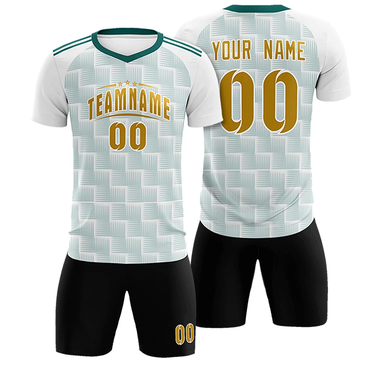 Custom White Midnight Green Casual Outdoor Soccer Sets Jersey