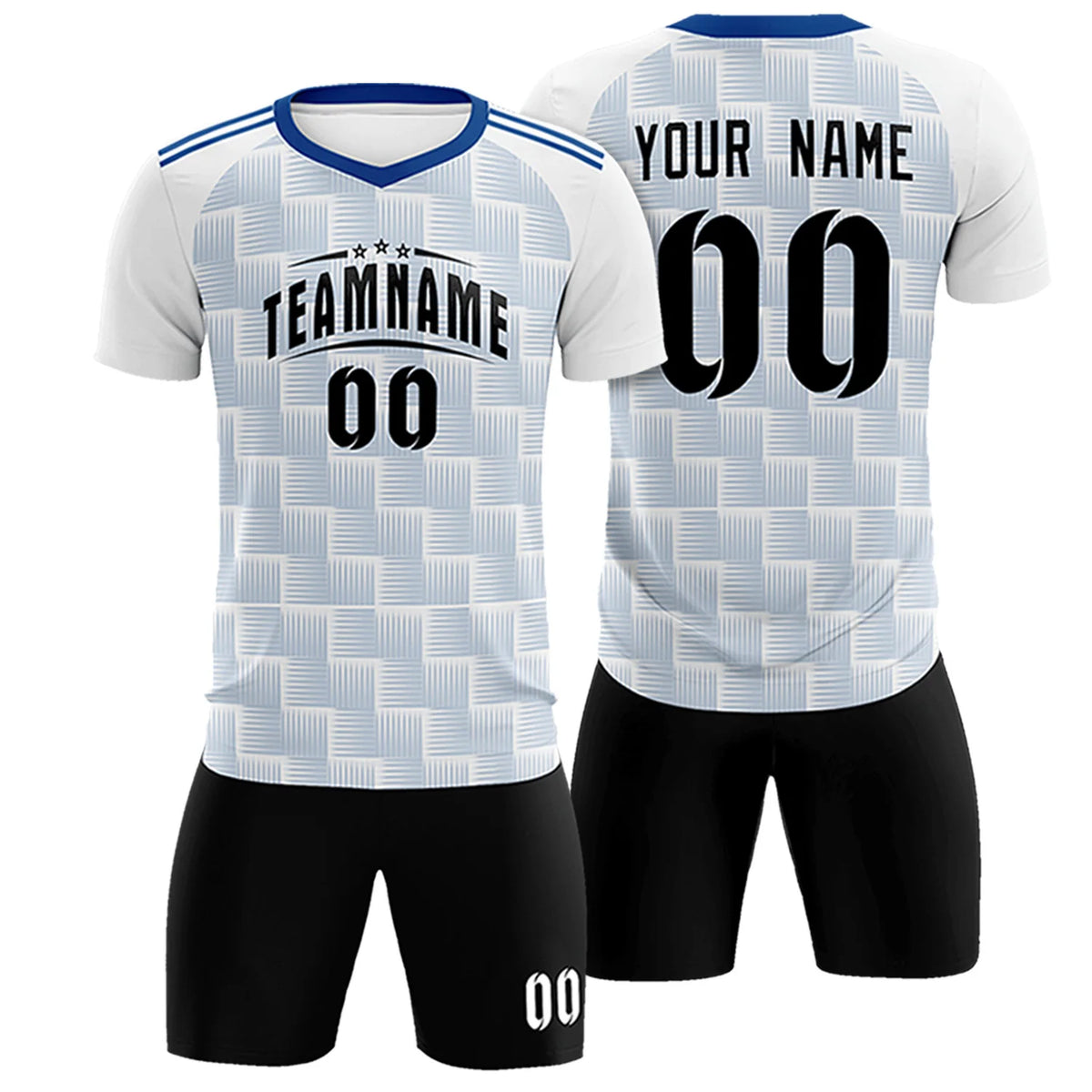 Custom White Royal Blue Casual Outdoor Soccer Sets Jersey
