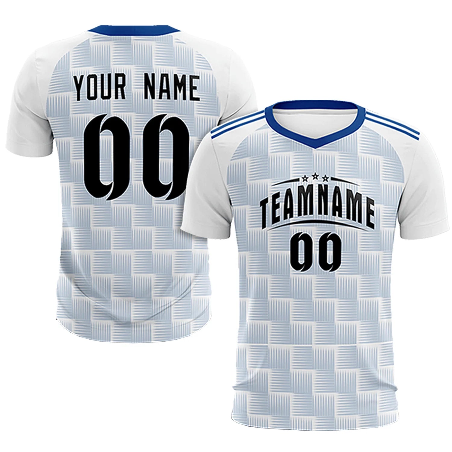 Custom White Royal Blue Casual Outdoor Soccer Sets Jersey