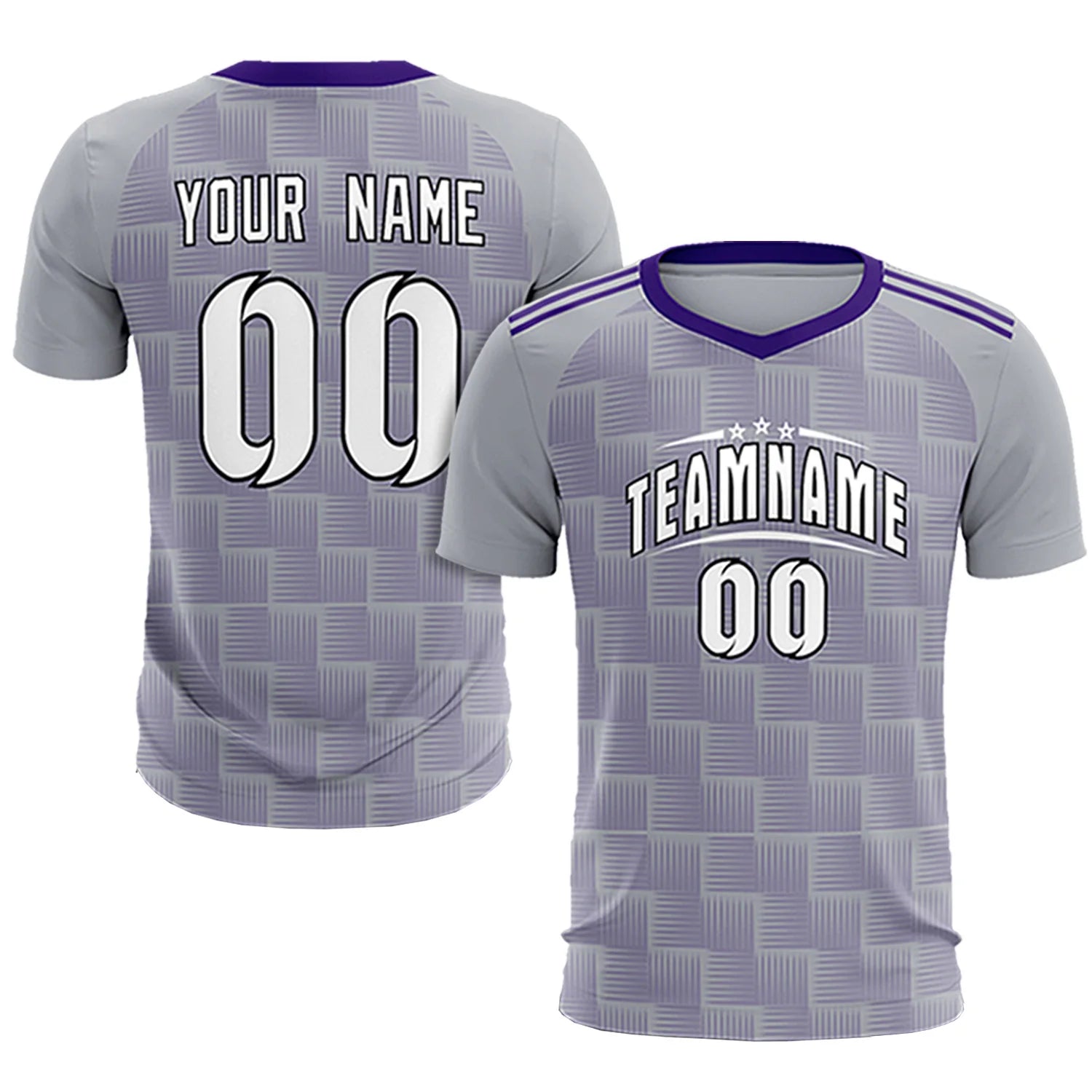 Custom Gray Purple Casual Outdoor Soccer Sets Jersey