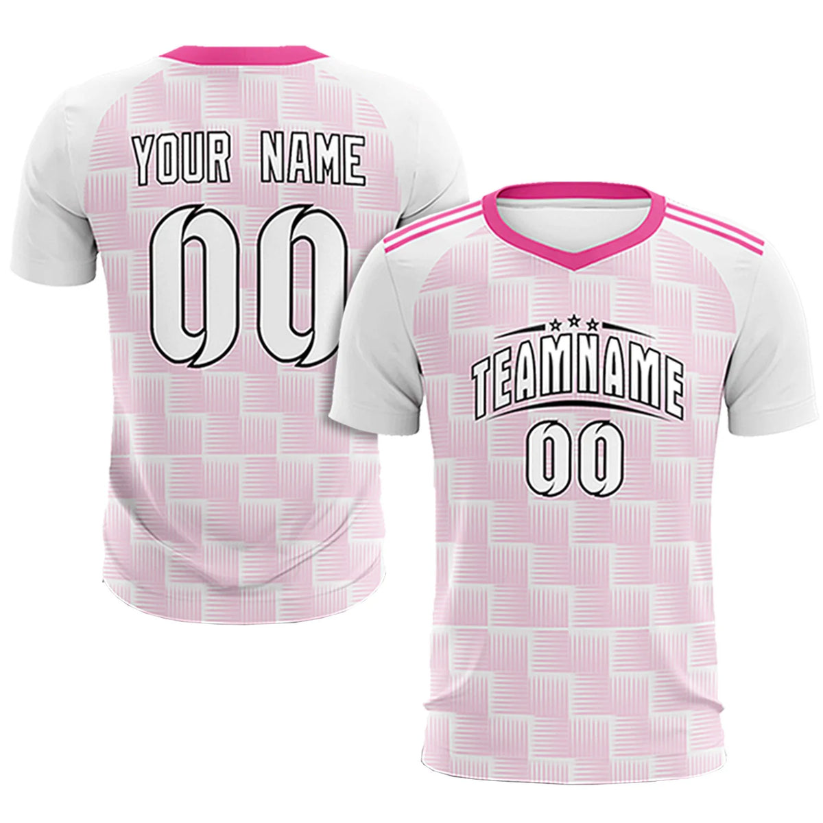 Custom White Pink Casual Outdoor Soccer Sets Jersey