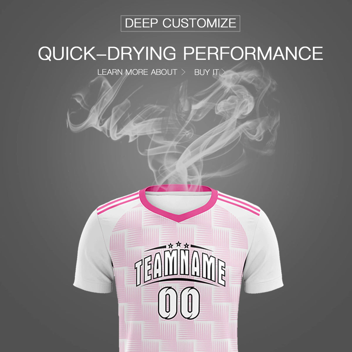 Custom White Pink Casual Outdoor Soccer Sets Jersey
