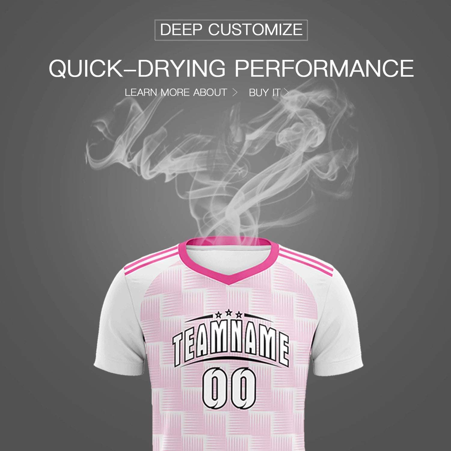 Custom White Pink Casual Outdoor Soccer Sets Jersey