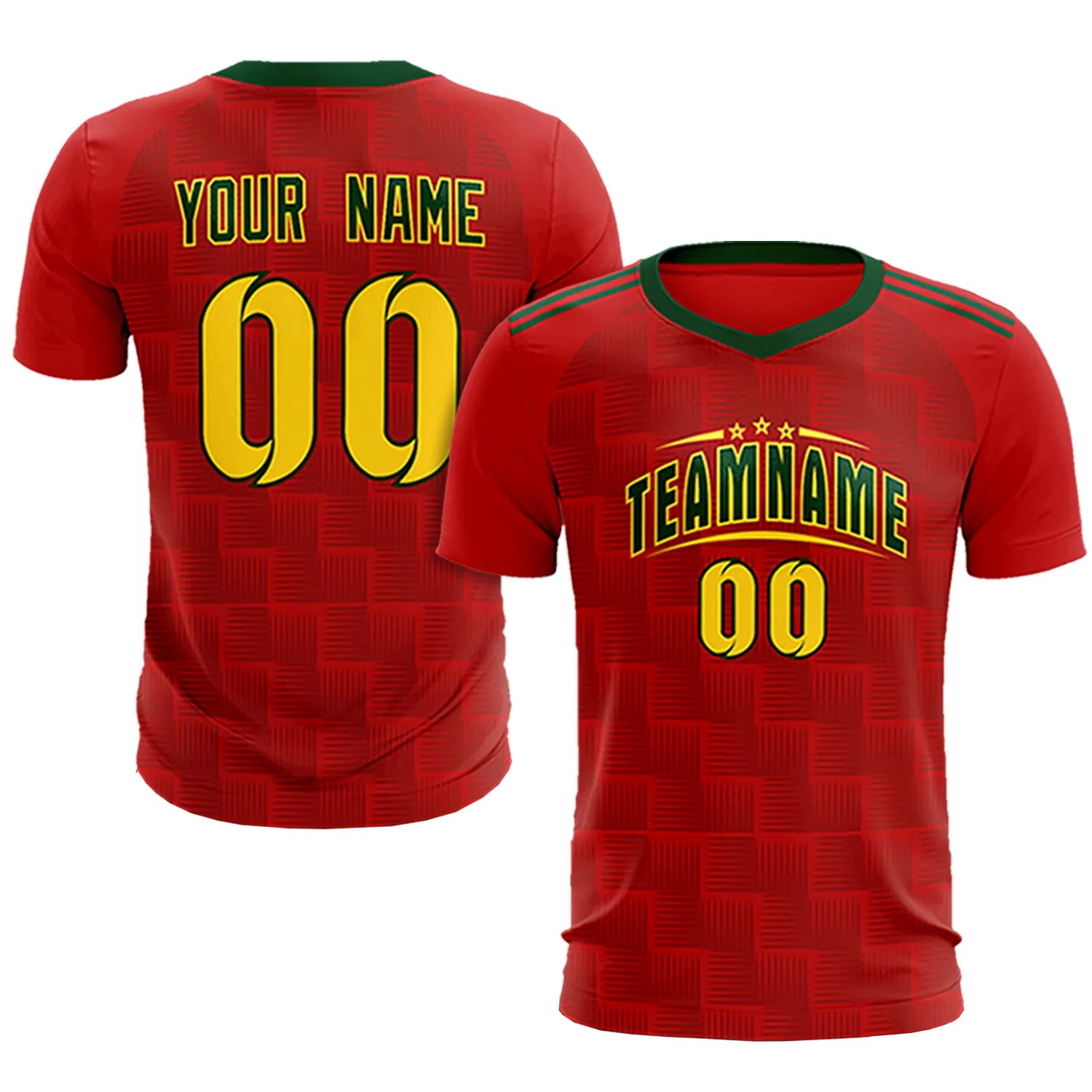 Custom Red Green Casual Outdoor Soccer Sets Jersey