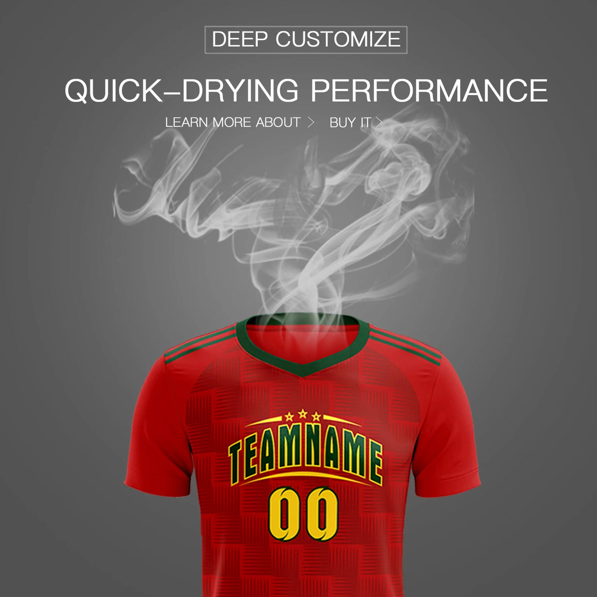 Custom Red Green Casual Outdoor Soccer Sets Jersey