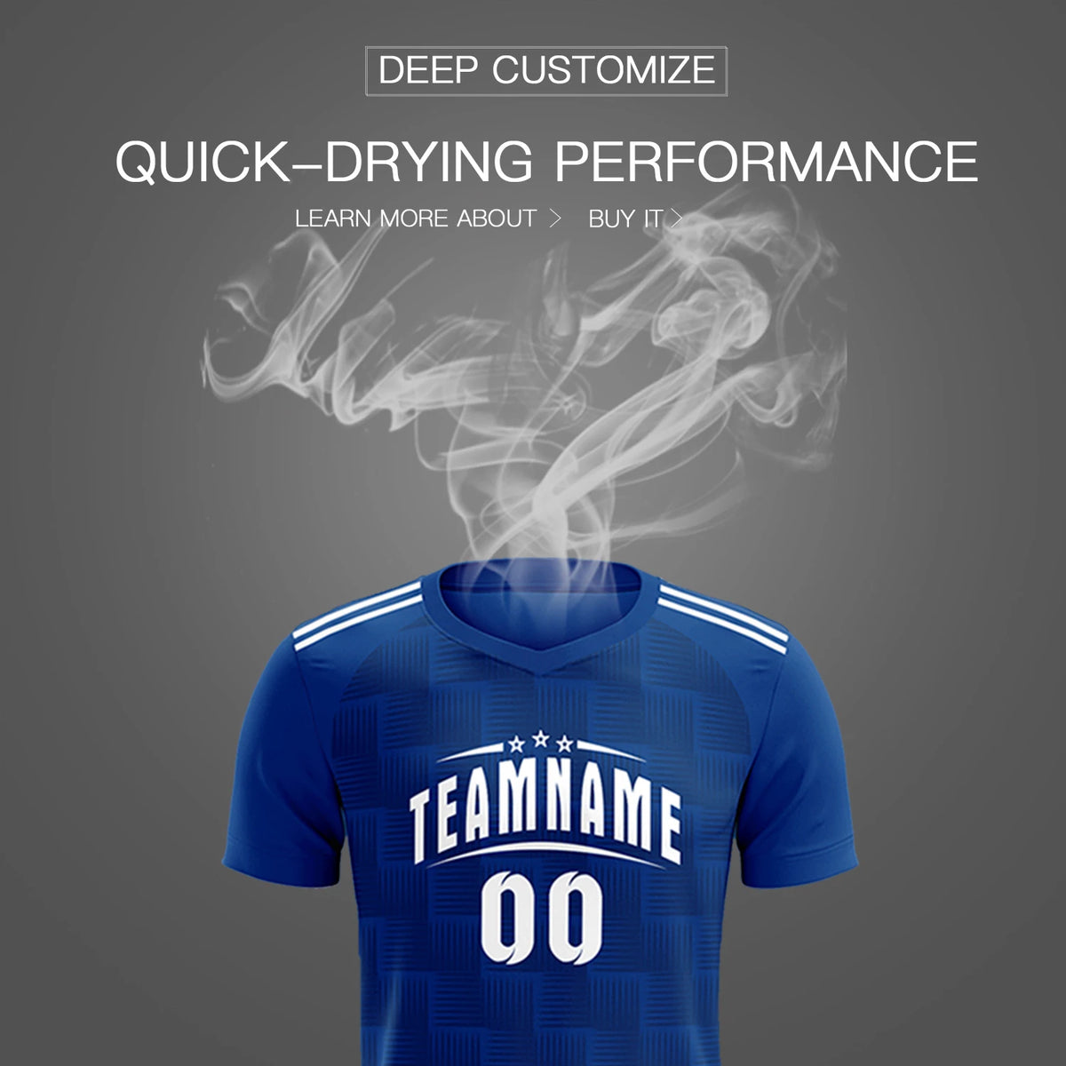 Custom Royal Blue Black Casual Outdoor Soccer Sets Jersey