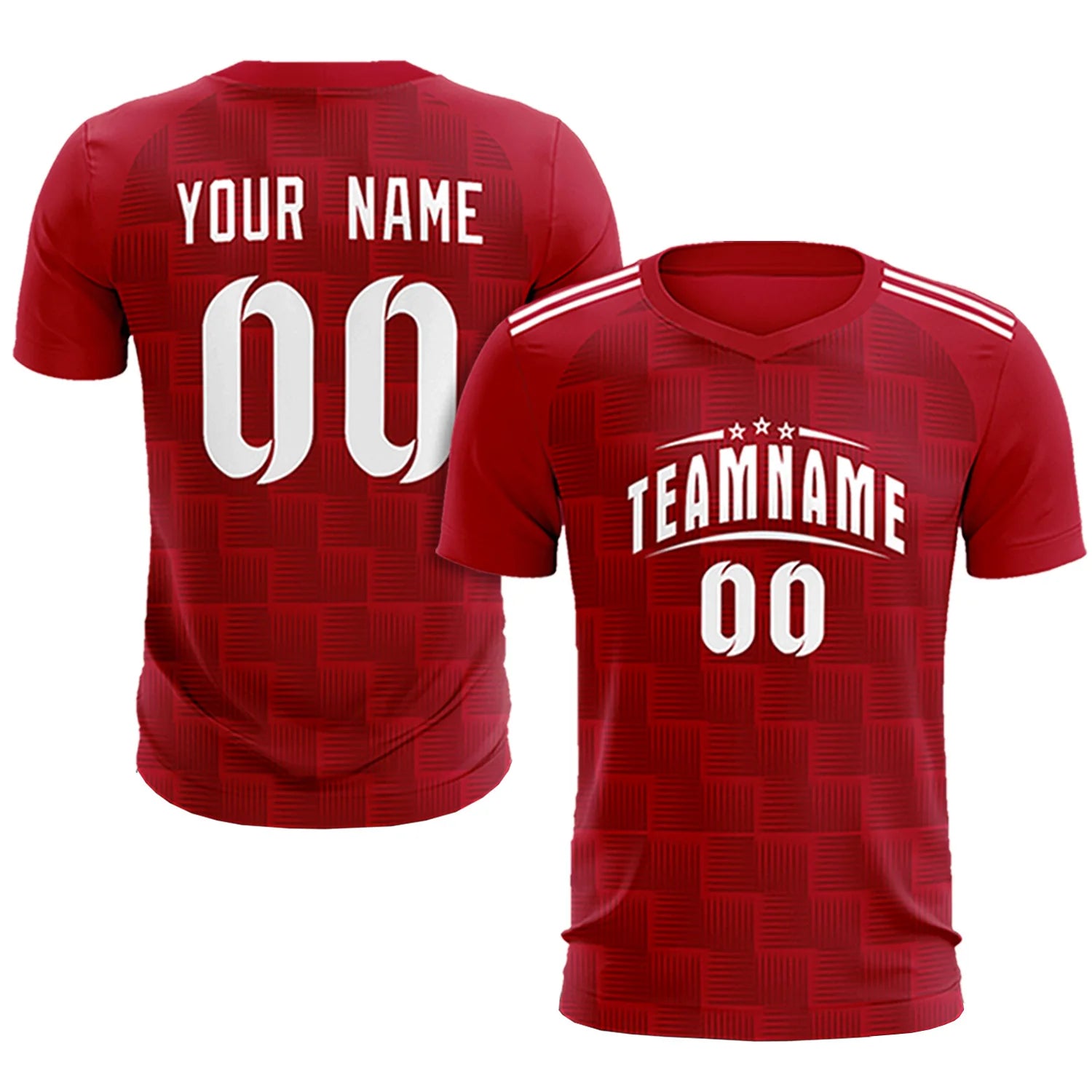 Custom Red Black Casual Outdoor Soccer Sets Jersey