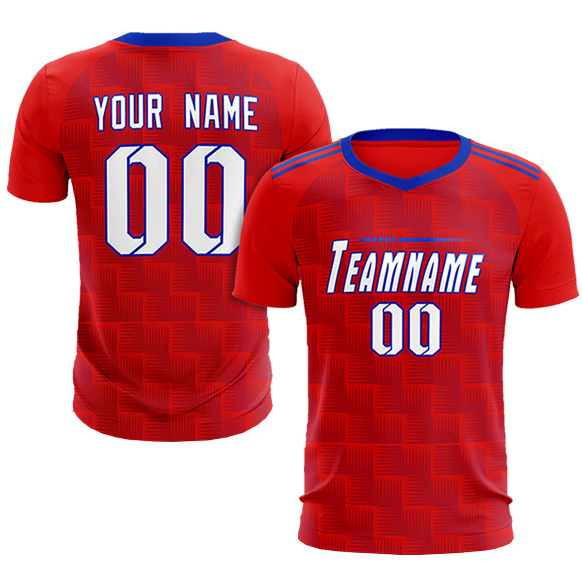 Custom Red Royal Blue Casual Outdoor Soccer Sets Jersey