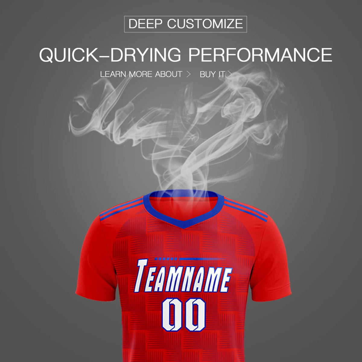 Custom Red Royal Blue Casual Outdoor Soccer Sets Jersey