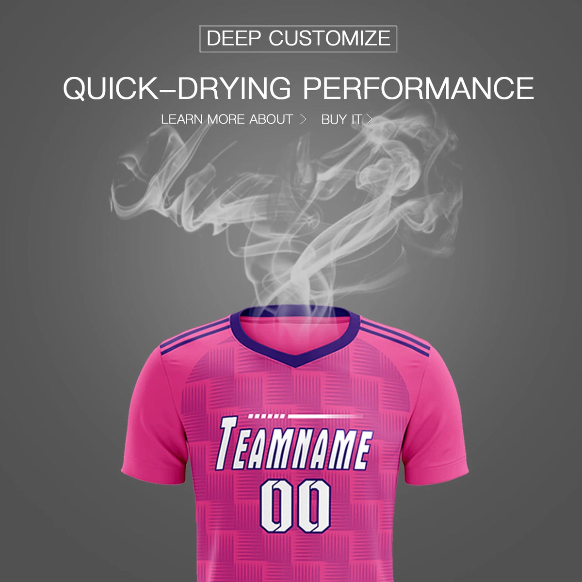 Custom Pink Purple Casual Outdoor Soccer Sets Jersey
