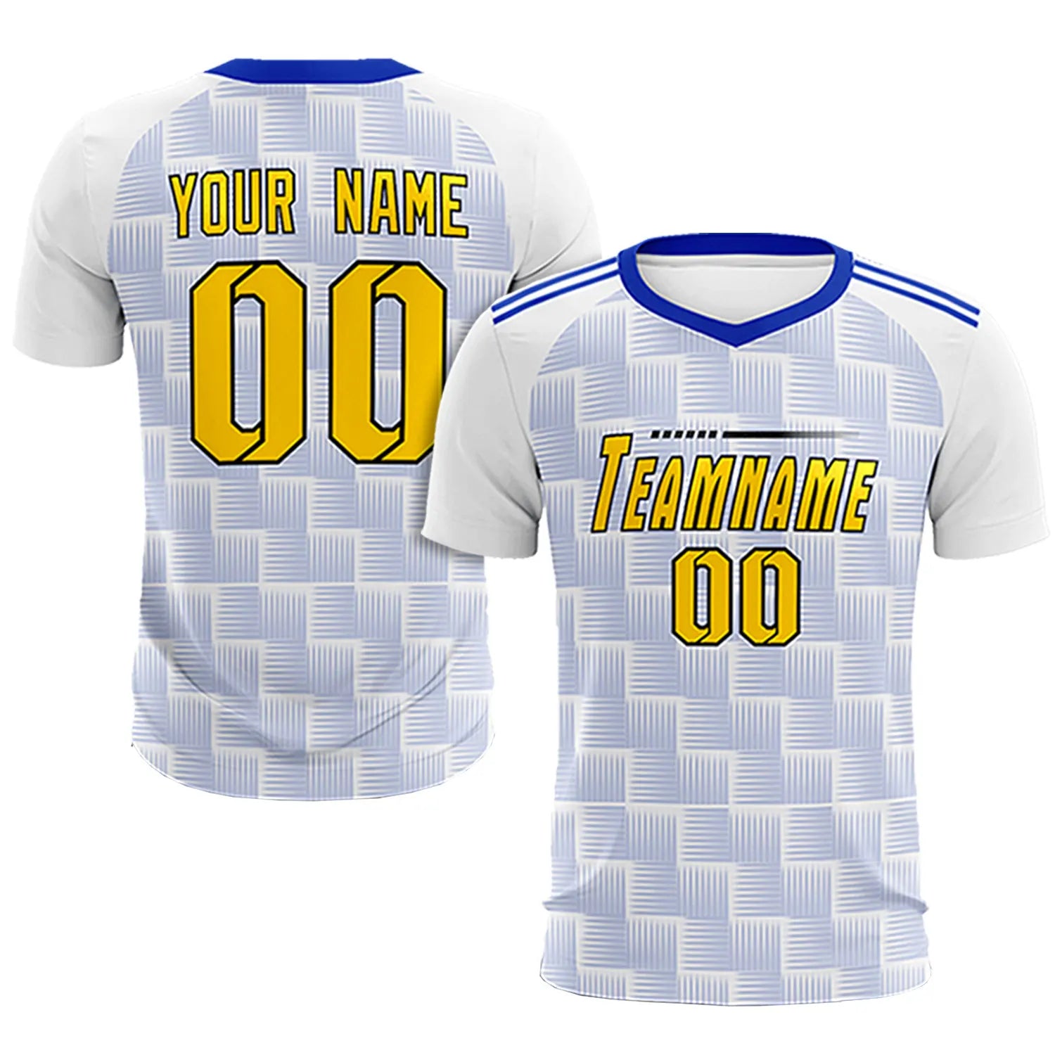 Custom White Royal Blue Casual Outdoor Soccer Sets Jersey