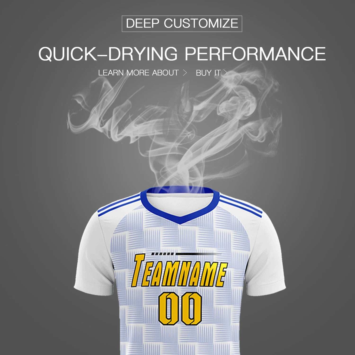 Custom White Royal Blue Casual Outdoor Soccer Sets Jersey