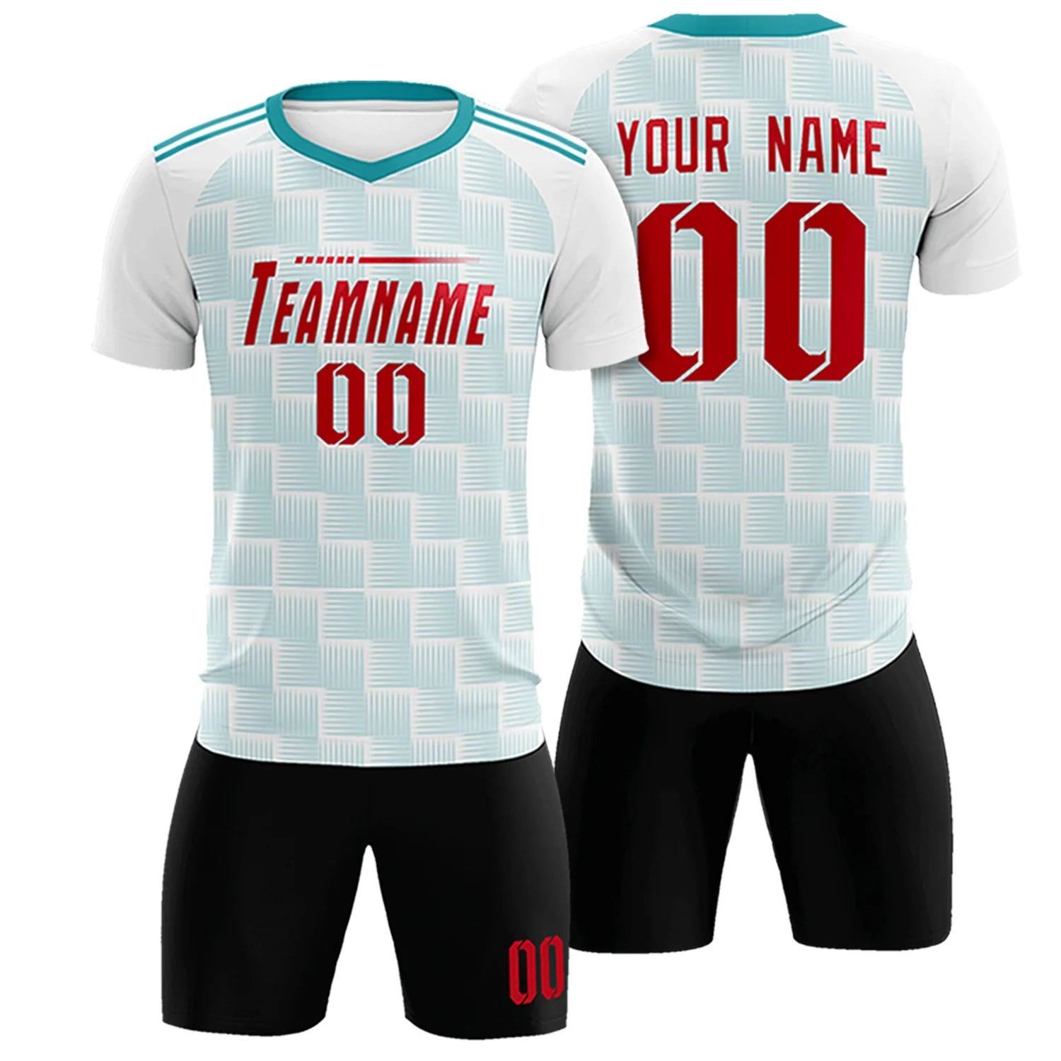 Custom White Aqua Casual Outdoor Soccer Sets Jersey