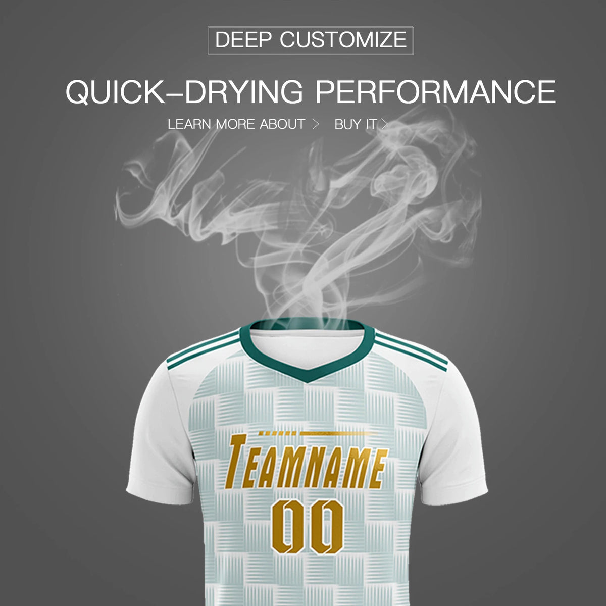 Custom White Midnight Green Casual Outdoor Soccer Sets Jersey