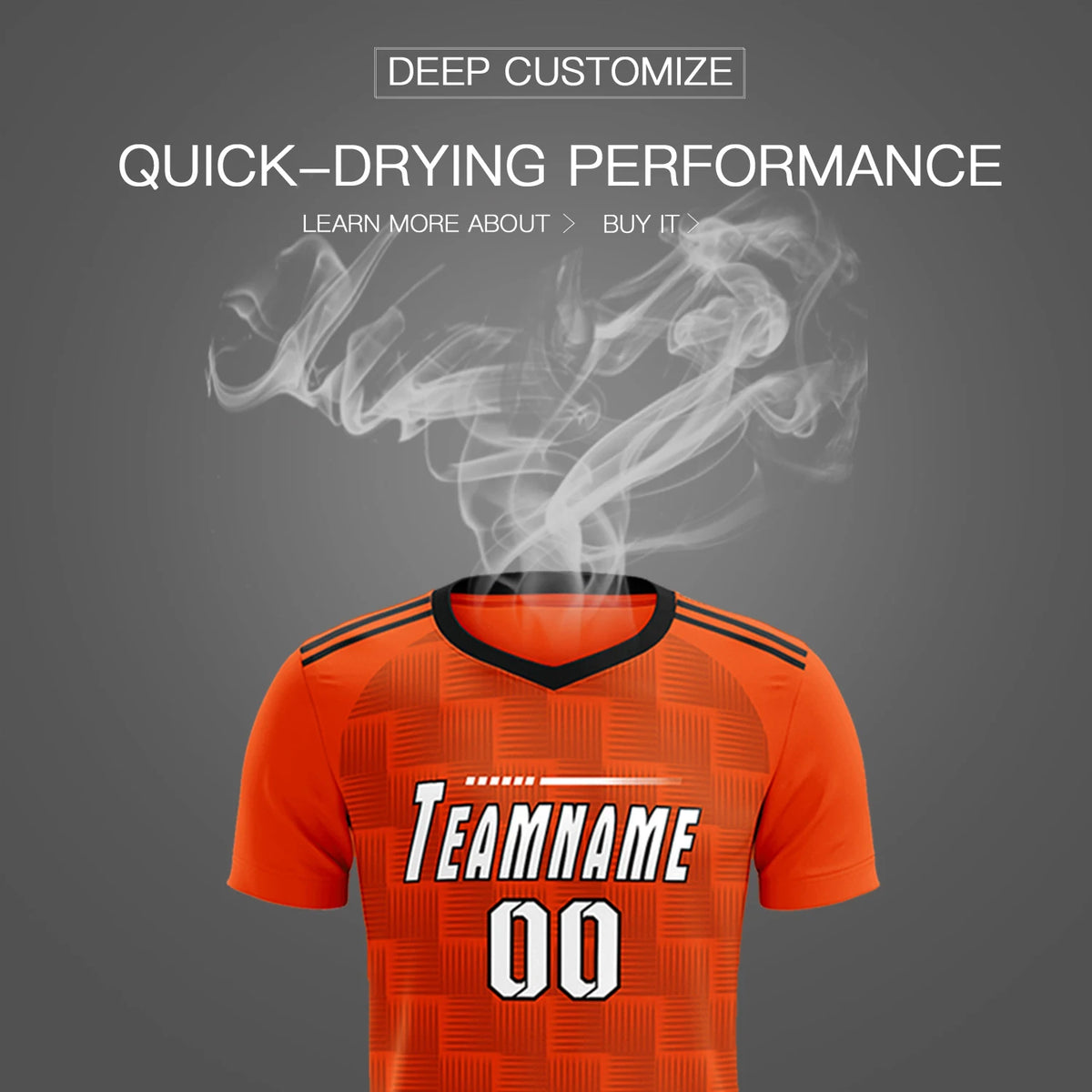 Custom Orange Black Casual Outdoor Soccer Sets Jersey