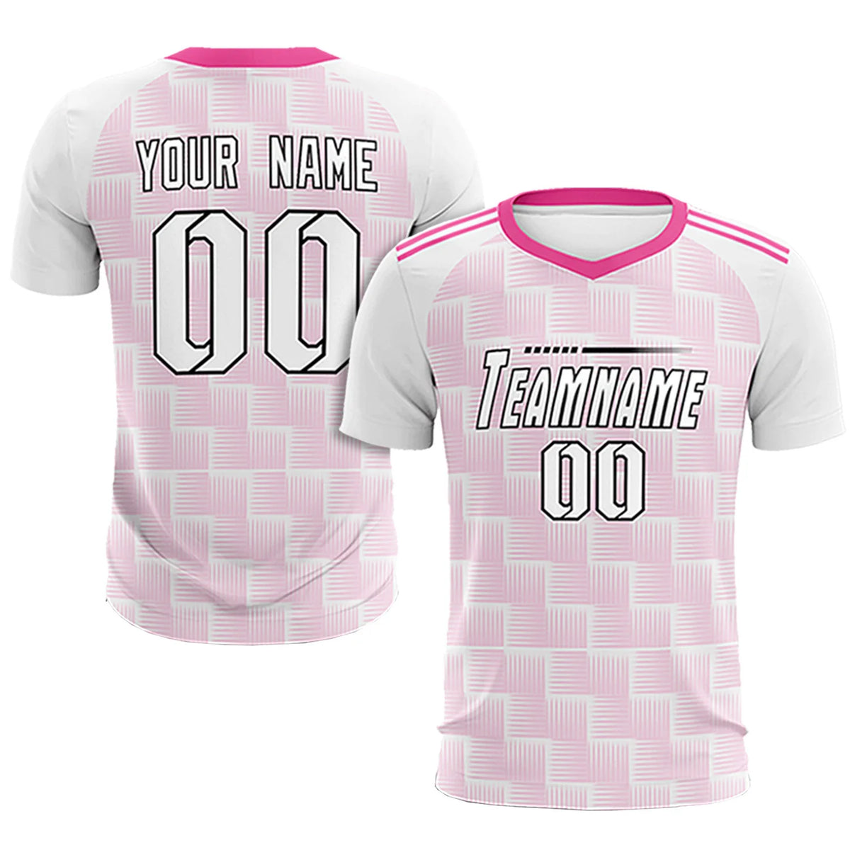 Custom White Pink Casual Outdoor Soccer Sets Jersey