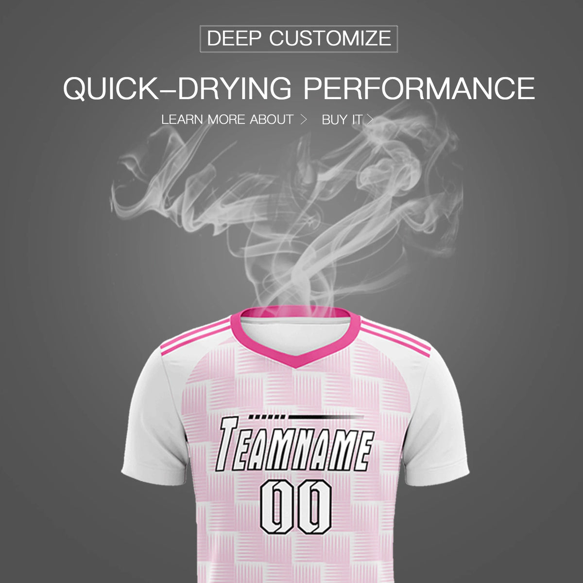 Custom White Pink Casual Outdoor Soccer Sets Jersey
