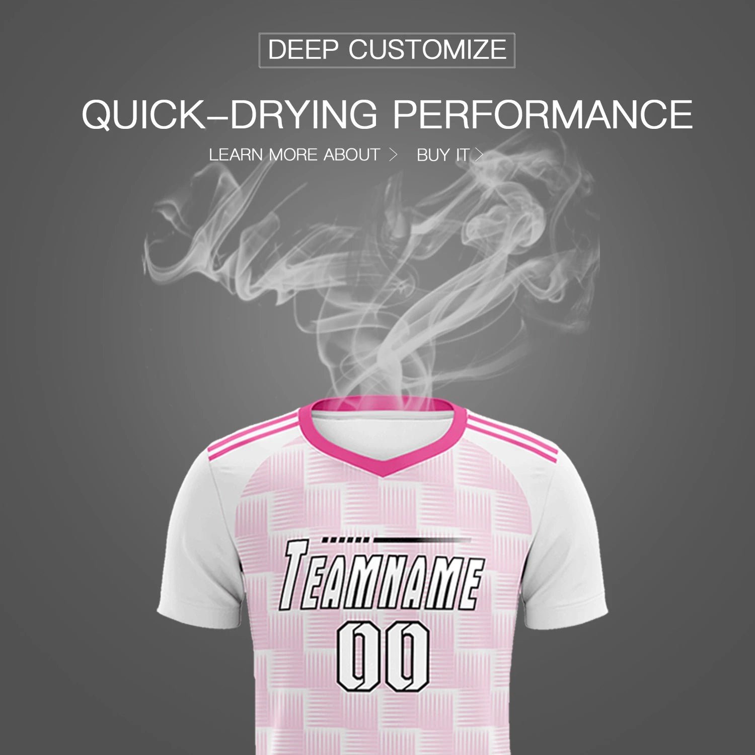 Custom White Pink Casual Outdoor Soccer Sets Jersey