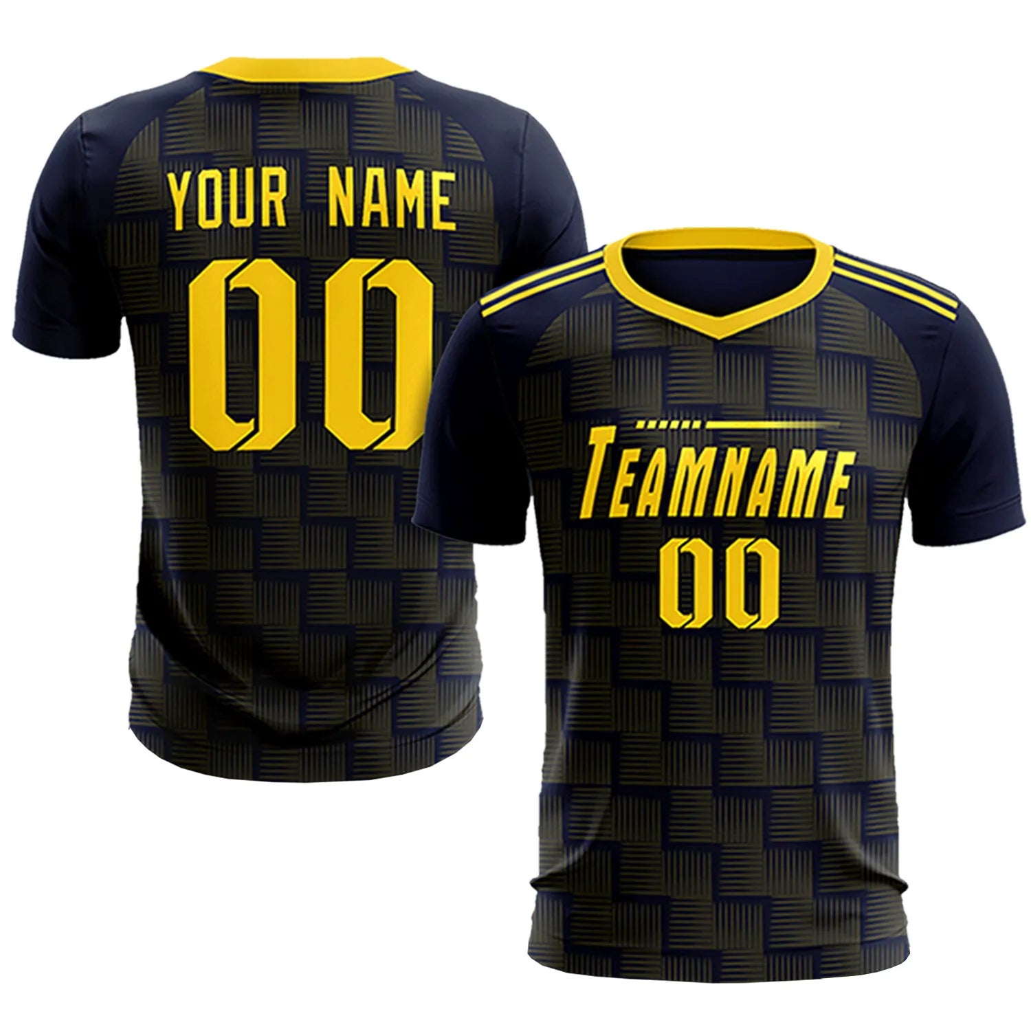 Custom Navy Gold01 Casual Outdoor Soccer Sets Jersey
