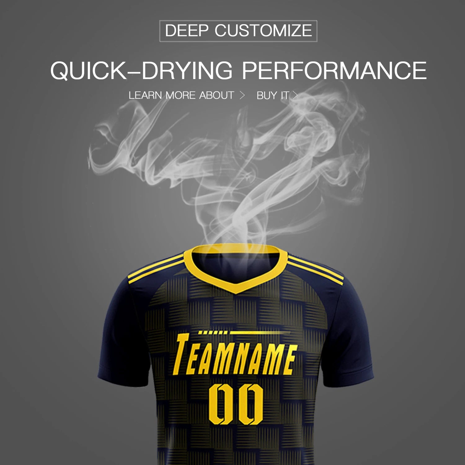 Custom Navy Gold01 Casual Outdoor Soccer Sets Jersey