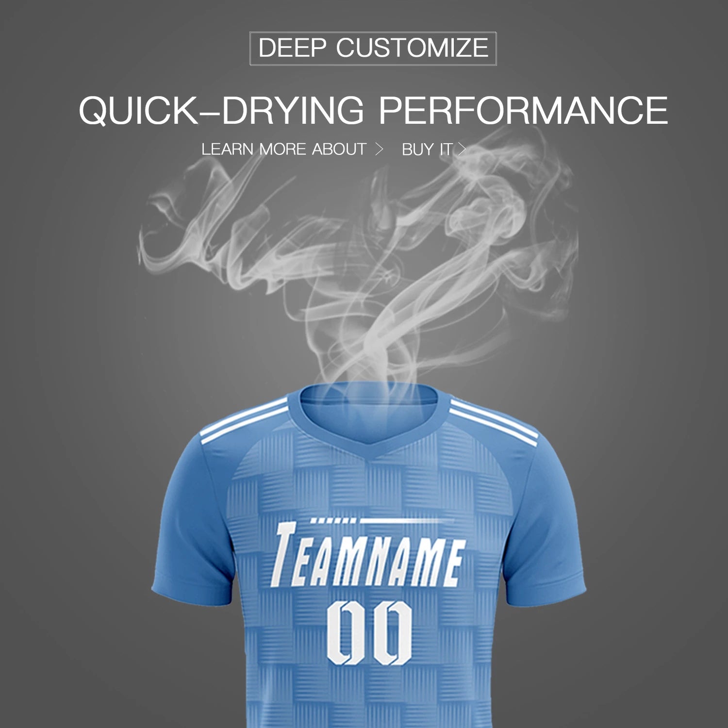 Custom Light Blue Black Casual Outdoor Soccer Sets Jersey