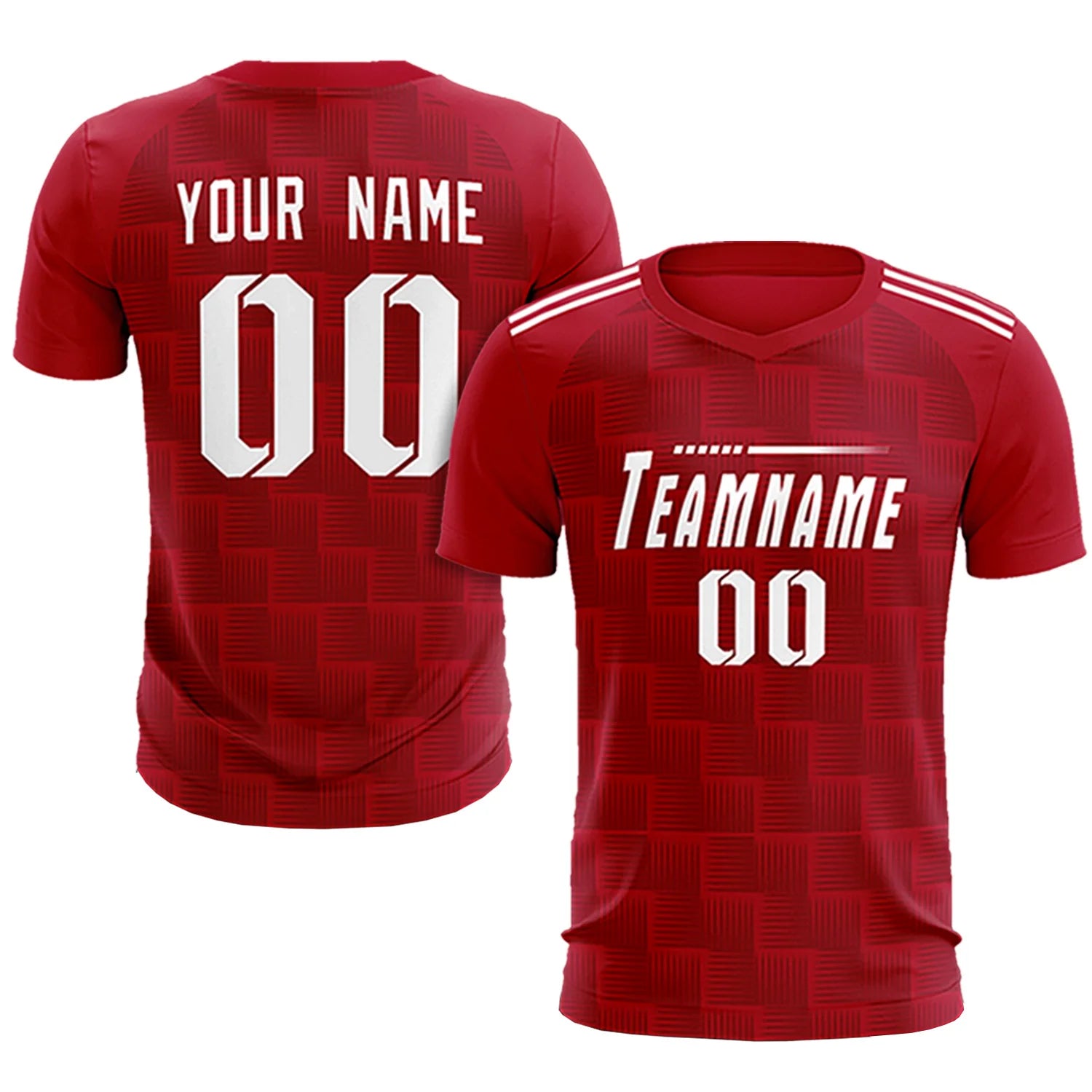 Custom Red Black Casual Outdoor Soccer Sets Jersey