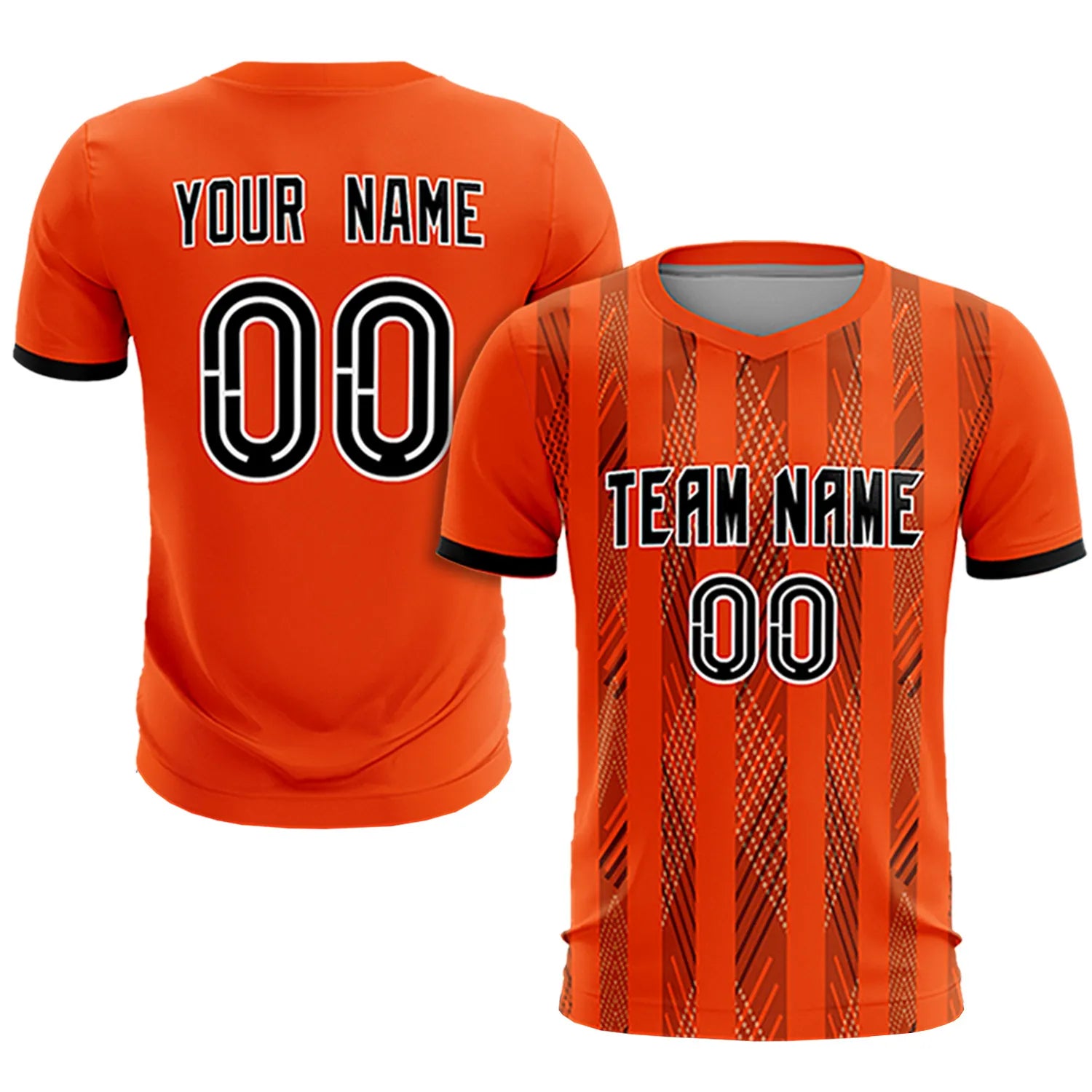 Custom Orange Black-White Soft Soccer Sets Jersey
