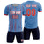 Custom Light Blue Red-White Soft Soccer Sets Jersey