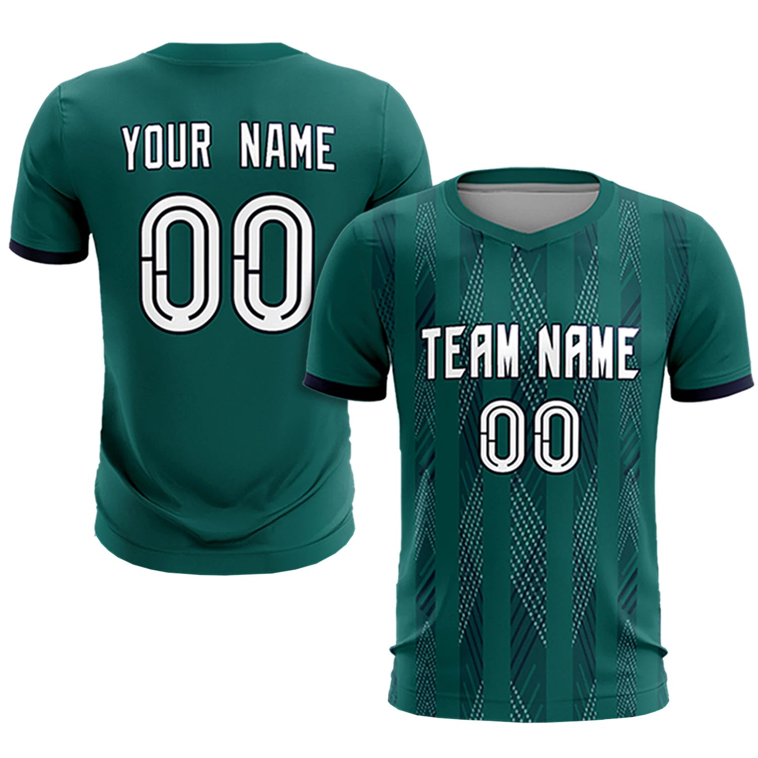 Custom Midnight Green Navy-White Soft Soccer Sets Jersey